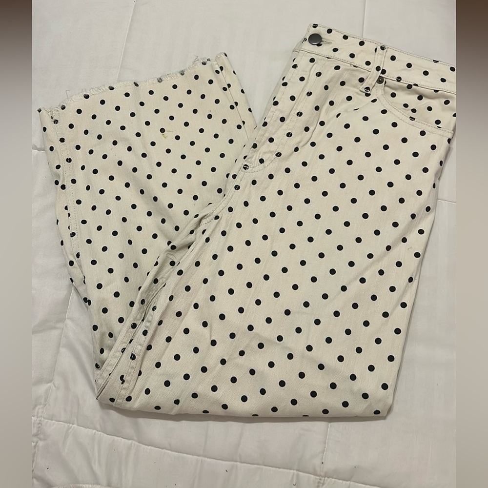 Gianna bini polka dot wide leg cropped pants